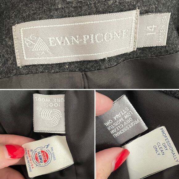 Vintage Evan Picone 100% wool single breasted blazer jacket size large L - Picture 6 of 7